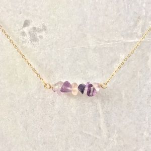 Purple Fluorite Bar in Gold